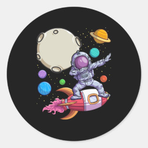 Dabbing Astronaut 12 år Old Birthday Boy 12:e Bir Runt Klistermärke