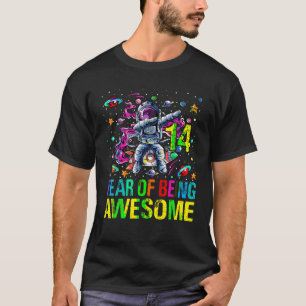 Dabbing Astronaut 14 år gammal födelsedagsrymd 14: T Shirt