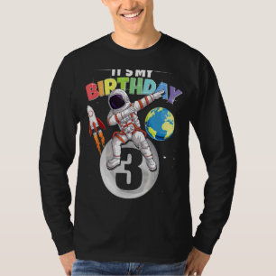 Dabbing Astronaut 3rd Birthday Boy Girl 3 Years 20 T Shirt