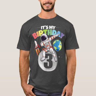 Dabbing Astronaut 3rd Birthday Boy Girl 3 Years 20 T Shirt