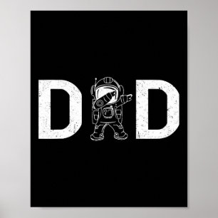 Dabbing Astronaut pappa Pappa Rymden Planet Tjock Poster
