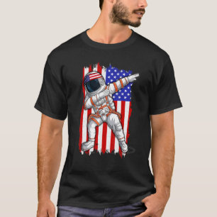 Dabbing Astronauts America Independence day Flagga T Shirt