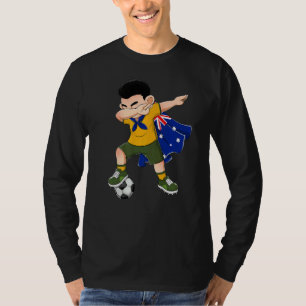 Dabbing Australia Boy Australia Football Flagga Ki T Shirt