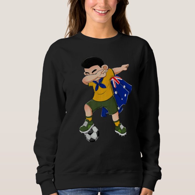 Dabbing Australia Boy Australia Football Flagga Ki T Shirt (Framsida)