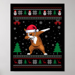 Dabbing Australian Cattle Hund Santa Hat Boys Girl Poster