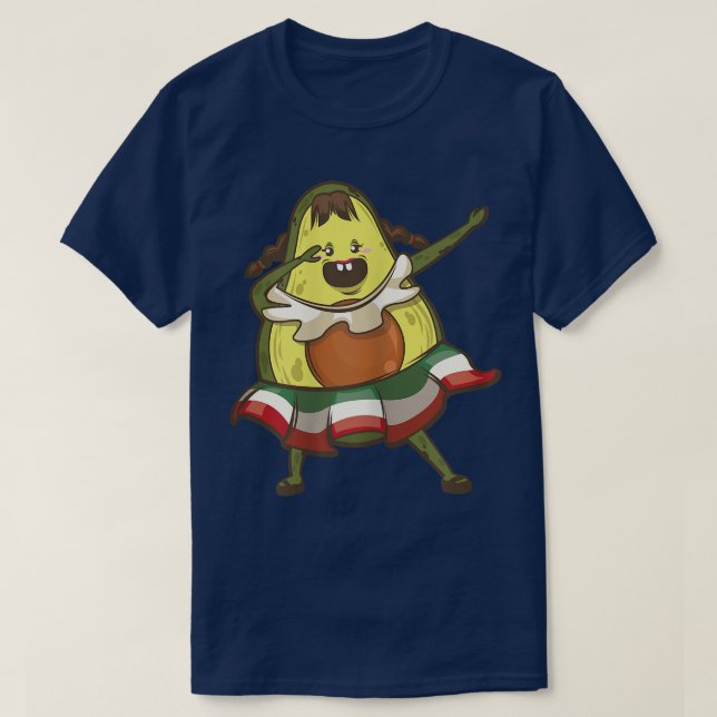 Dabbing Avocado Girl Cinco De Mayo T Shirt (Design framsida)