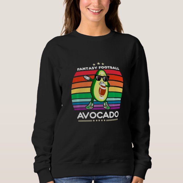 Dabbing Avocado Rainbow Sunset Fantasy Football Lo T Shirt (Framsida)