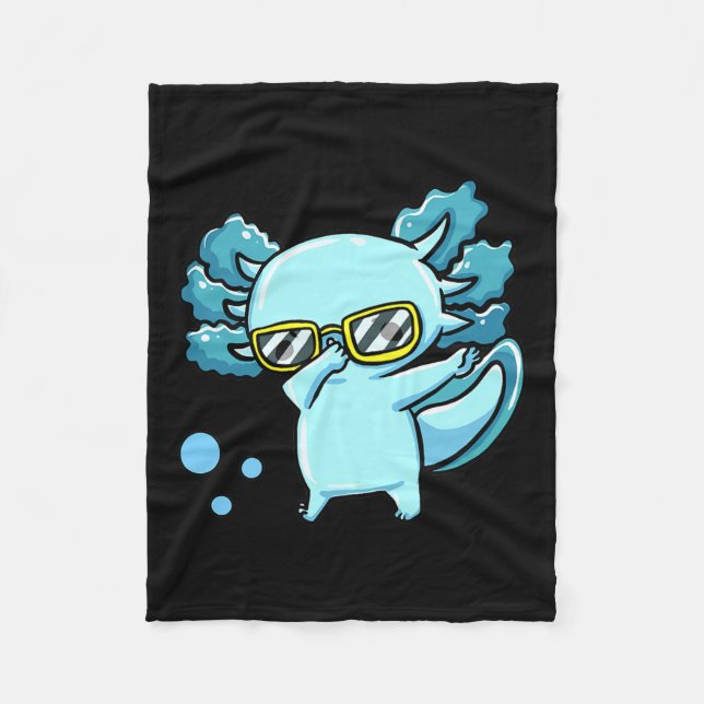 Dabbing Axolotl Kids Boy Småbarn Cute Axolotl Fleecefilt (Framsidan)