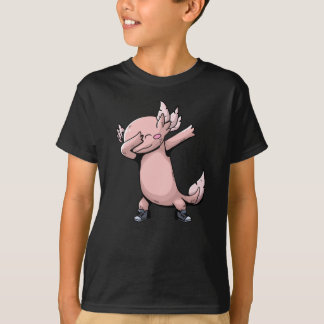 Dabbing Axolotl Salamander as kids, boys and girls T Shirt