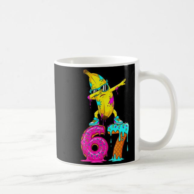 Dabbing Banana 67 Ice Cream Drip Funny Six Seven M Kaffemugg (Höger)