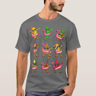 Dabbing Banana Flamingo Flyter Summer Fruit Kids D T Shirt