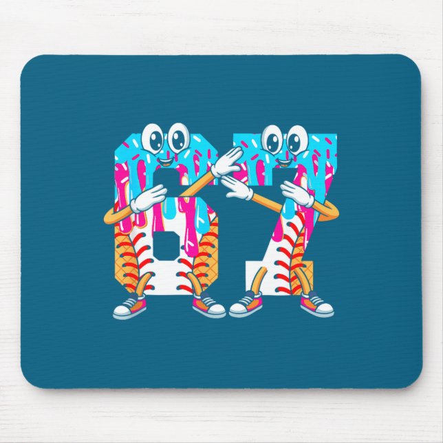 Dabbing Baseball Ice Cream Drip Number 67 Birthday Musmatta (Framsidan)