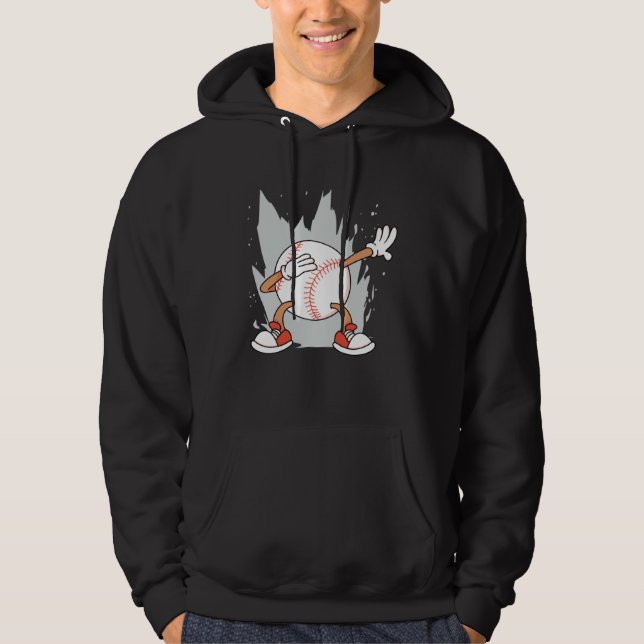 dabbing baseball partner  men s women s and childr hoodie (Framsida)