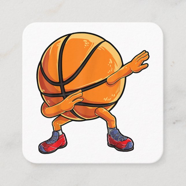 Dabbing Basketball Boll Funny Boys Manar Women Spo Fyrkantigt Visitkort (Framsida)