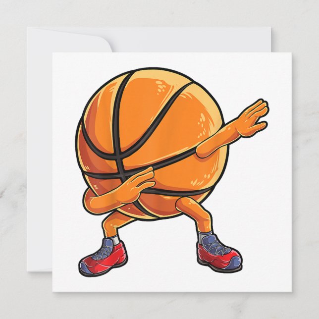 Dabbing Basketball Boll Funny Boys Manar Women Spo Inbjudningar (Framsida)
