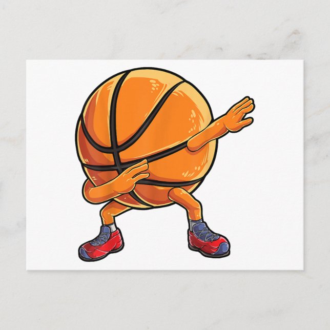 Dabbing Basketball Boll Funny Boys Manar Women Spo Vykort (Framsida)