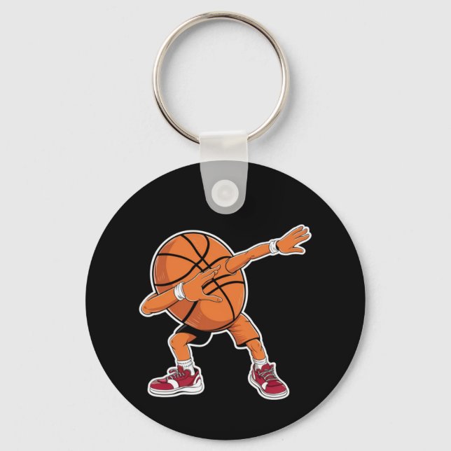 Dabbing Basketball Boll Funny Sports Player Nyckelring (Framsida)