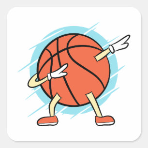 Dabbing Basketball Fyrkantigt Klistermärke