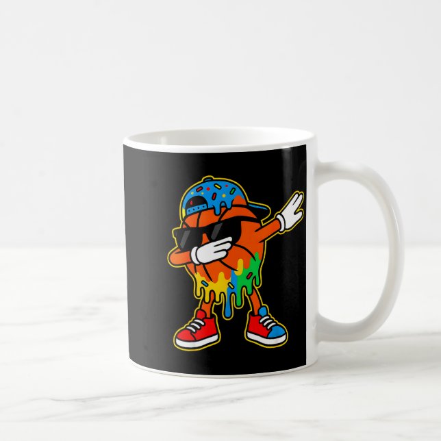 Dabbing Basketball Ice Cream Drip Boys Basketball  Kaffemugg (Höger)
