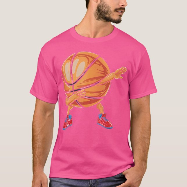 Dabbing Basketball Orange Sport Player Roligt Hip  T Shirt (Framsida)