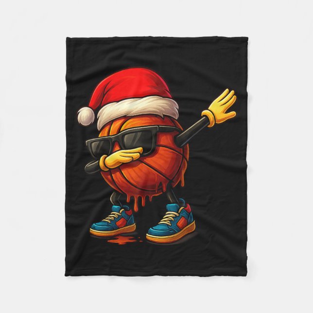 Dabbing Basketball Sungles Funny Christmas Tee Boy Fleecefilt (Framsidan)