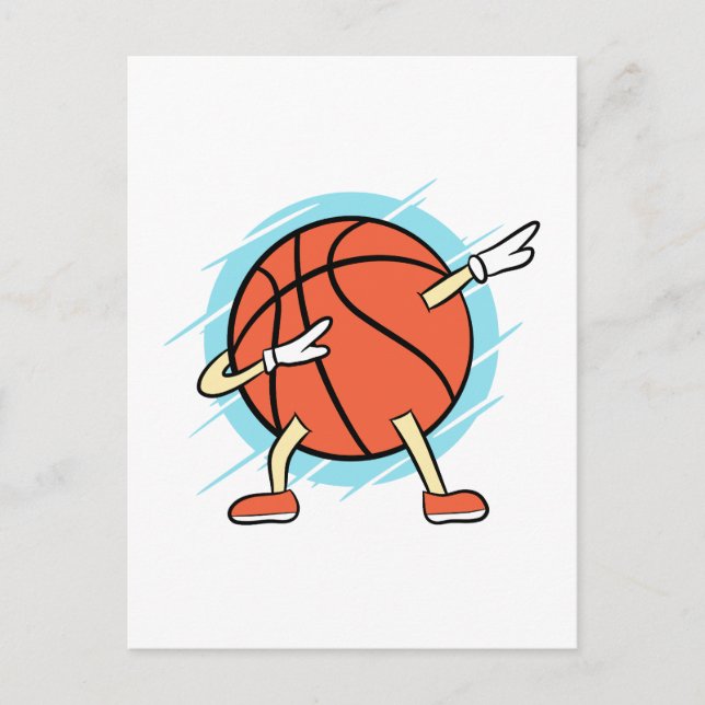 Dabbing Basketball Vykort (Framsida)