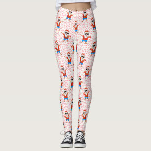 Dabbing Beach Jultomten i Aloha Shirt with Re Leggings