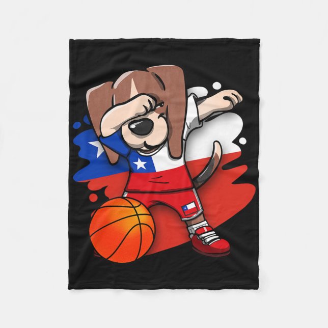 Dabbing Beagle Chile Jersey Chilenska Skelettälska Fleecefilt (Framsidan)