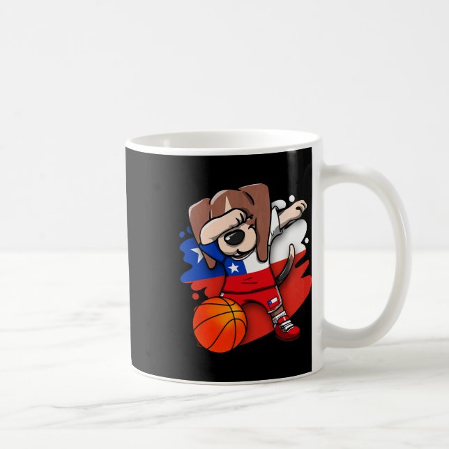 Dabbing Beagle Chile Tröja Chilenska Skelettälskar Kaffemugg (Höger)