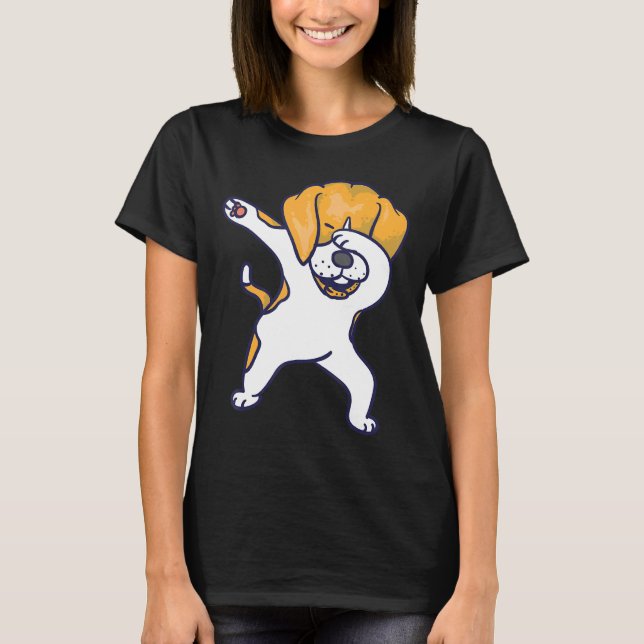 Dabbing Beagle Coola Groovy I Kärlek Dab Hundar T Shirt (Framsida)
