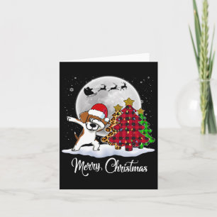 Dabbing Beagle Dab Hund Santa Hat Julgran Fu Kort