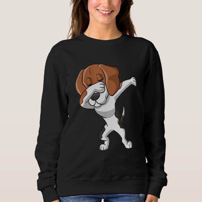 Dabbing Beagle Hund Dab Dance T Shirt (Framsida)