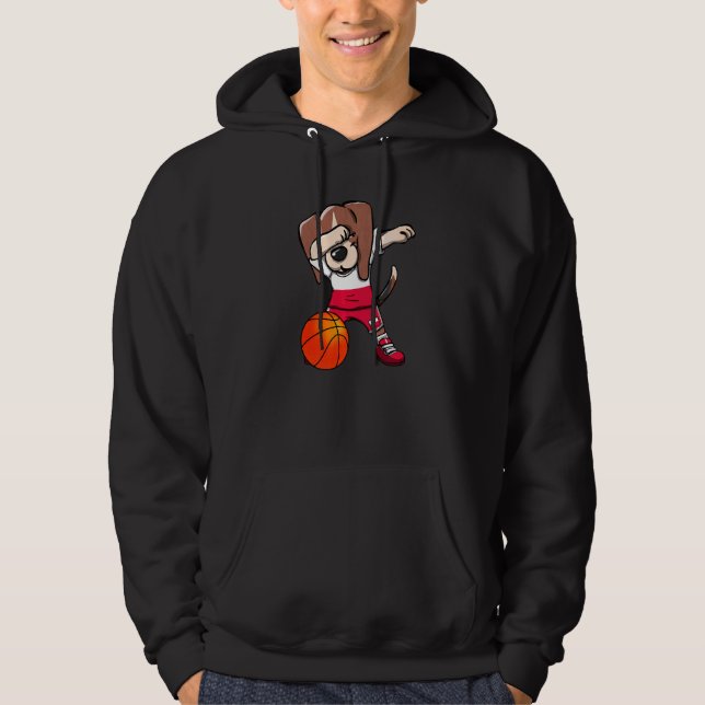 Dabbing Beagle Hund Polen Jersey polska Basketball Hoodie (Framsida)