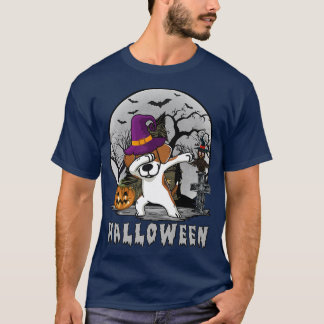 Dabbing Beagle Hund Witch Hat Rolig hund Halloween T Shirt