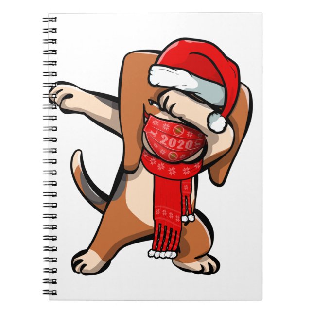 Dabbing Beagle Wears Ansikte Mask Dab Dance Cute C Anteckningsbok (Framsidan)