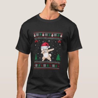 Dabbing Bichon Frise Hund Santa Hat Boys Girls Kid T Shirt