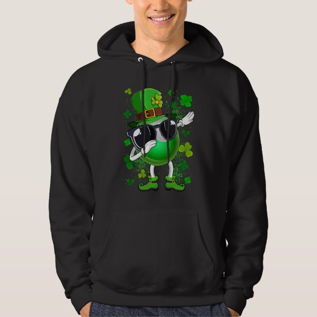 Dabbing Billiard Ball Leprechaun St Patrick's Day  Hoodie (Framsida)