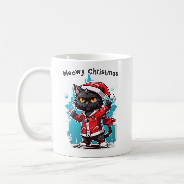 Dabbing Black Cat: God jul Kaffemugg (Vänster)