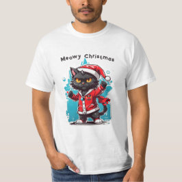 Dabbing Black Cat: God jul T Shirt
