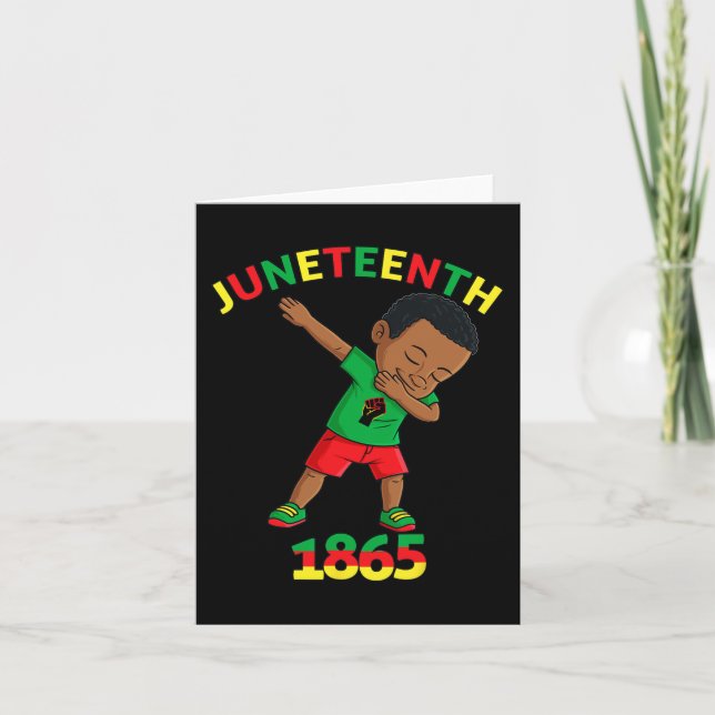 Dabbing Black Kung Junetelfte Melanin Brown Skin B Kort (Framsida)