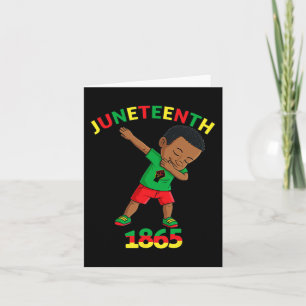 Dabbing Black Kung Junetelfte Melanin Brown Skin B Kort