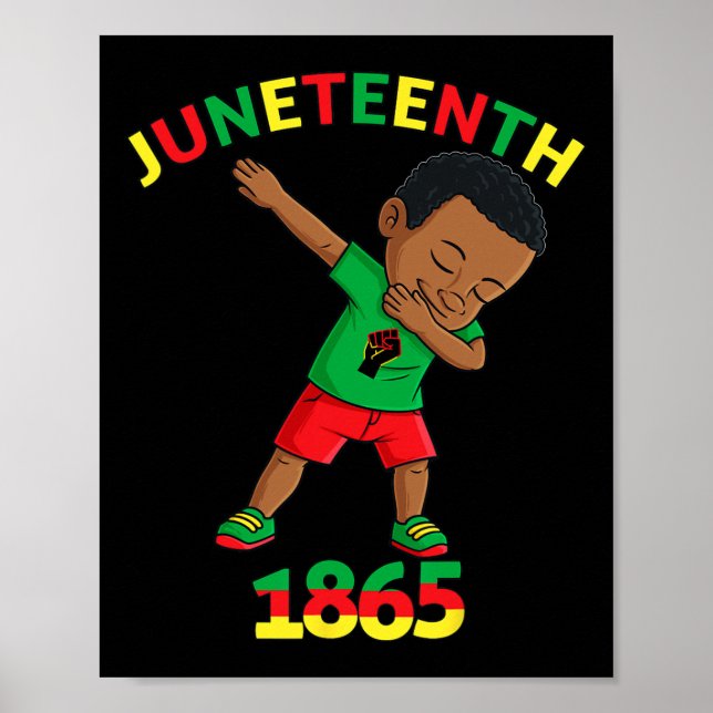 Dabbing Black Kung Junetelfte Melanin Brown Skin B Poster (Framsidan)