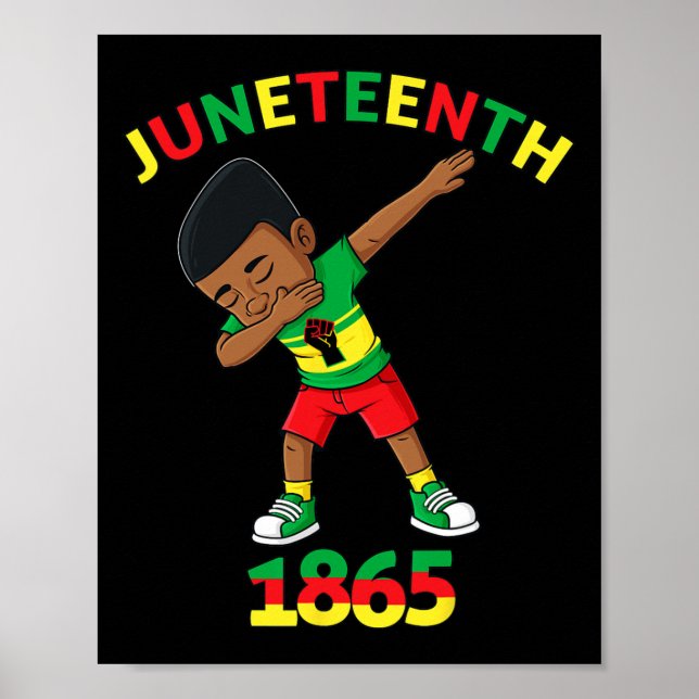 Dabbing Black Kung Junetteonde 1865 Brown Skin Boy Poster (Framsidan)