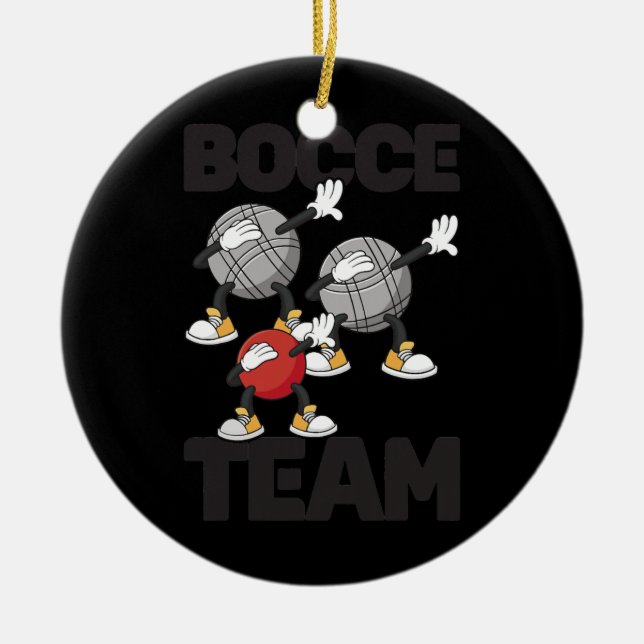 Dabbing Bocce Boll Team med Jack Bocci Dab-spel Julgransprydnad Keramik (Framsidan)