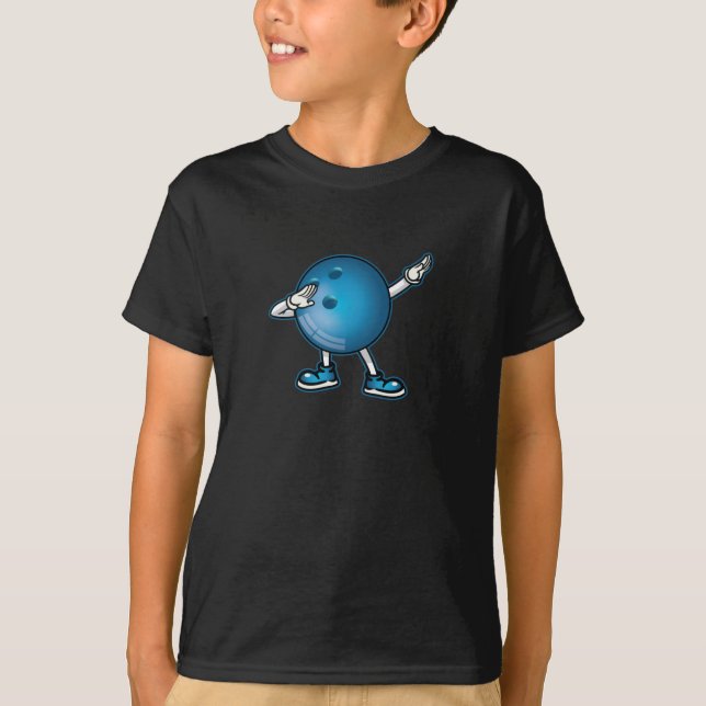 Dabbing Bowling Ball Tee Kids Boys Dab Dance (Framsida)