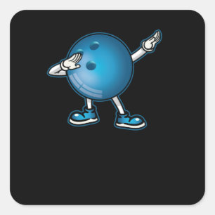 Dabbing Bowling Ball Tee Kids Boys Dab Dance Fyrkantigt Klistermärke