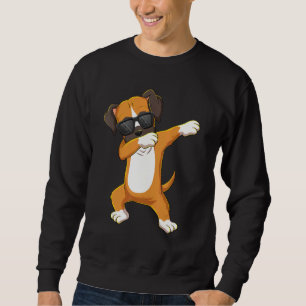 Dabbing Boxer Wearing Sunglasses Dab Dance Girls B Lång Ärmad Tröja