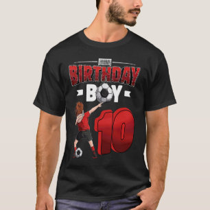 Dabbing boy 10-årig fotbollsspelare 10th födelseda t shirt