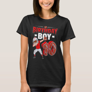 Dabbing Boy 10 Year Old American Football 10th Bir T Shirt