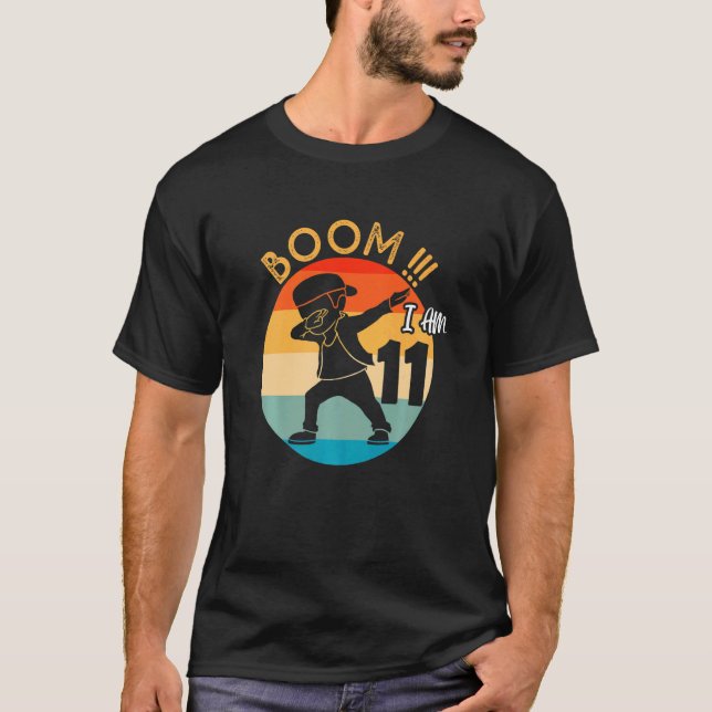 Dabbing Boy 11th Birthday Outfit 11 Elva O T Shirt (Framsida)